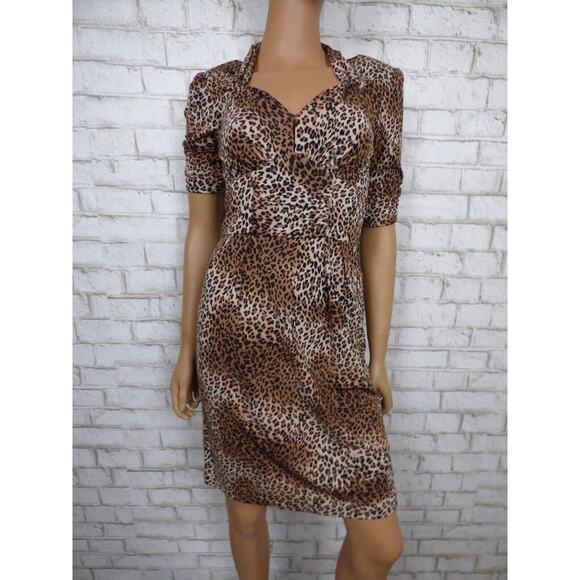 $332 Nanette Lepore Leopard Print On The Prowl Silk Jersey Dress 0 NEW - Picture 5 of 16